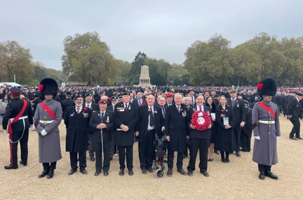 Our marching contingent preparing to set off on horse guards parade