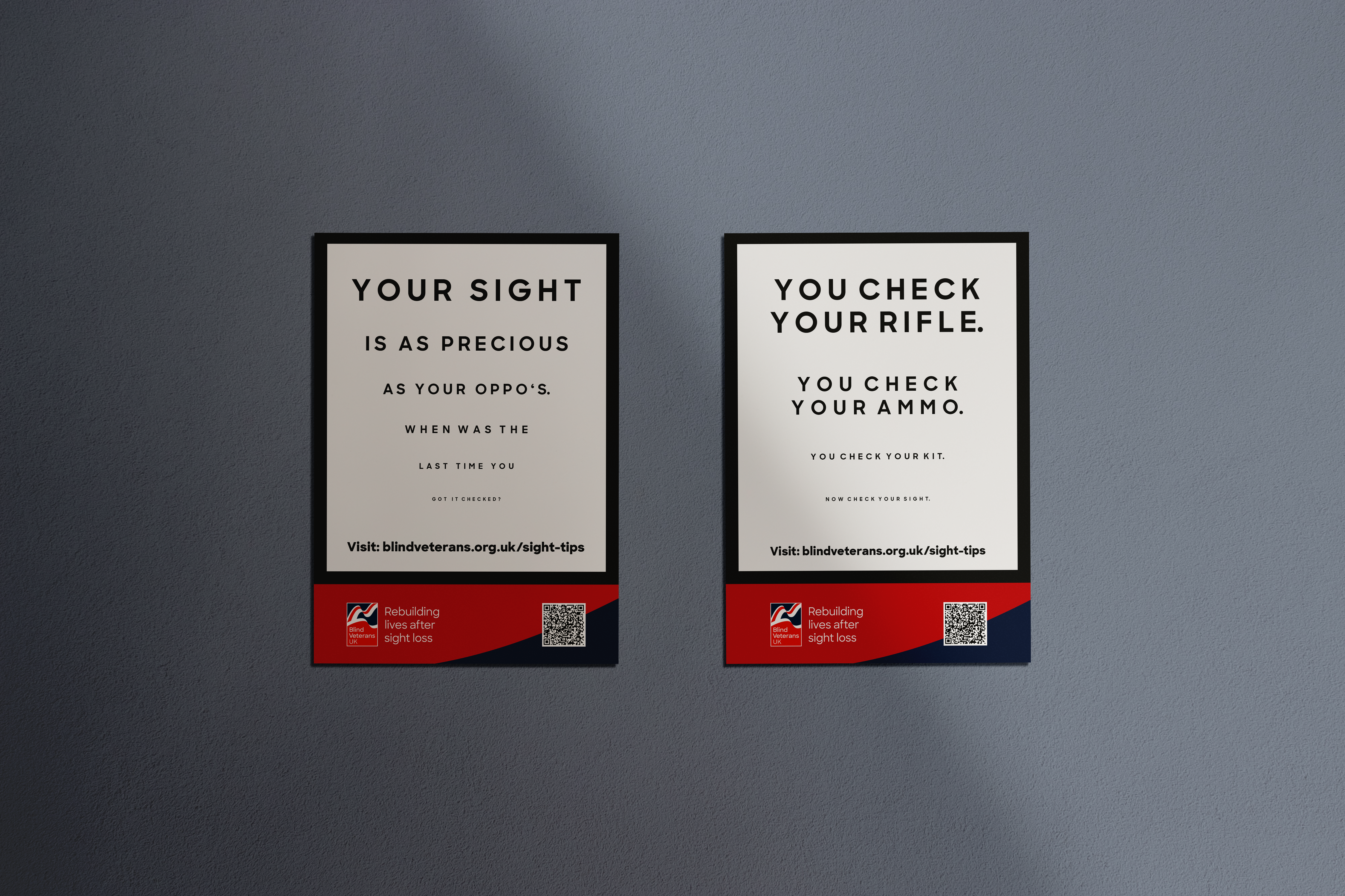 A picture of two posters with the words 'Your sight is as precious as your Oppo's. When was the last time you got it checked?'