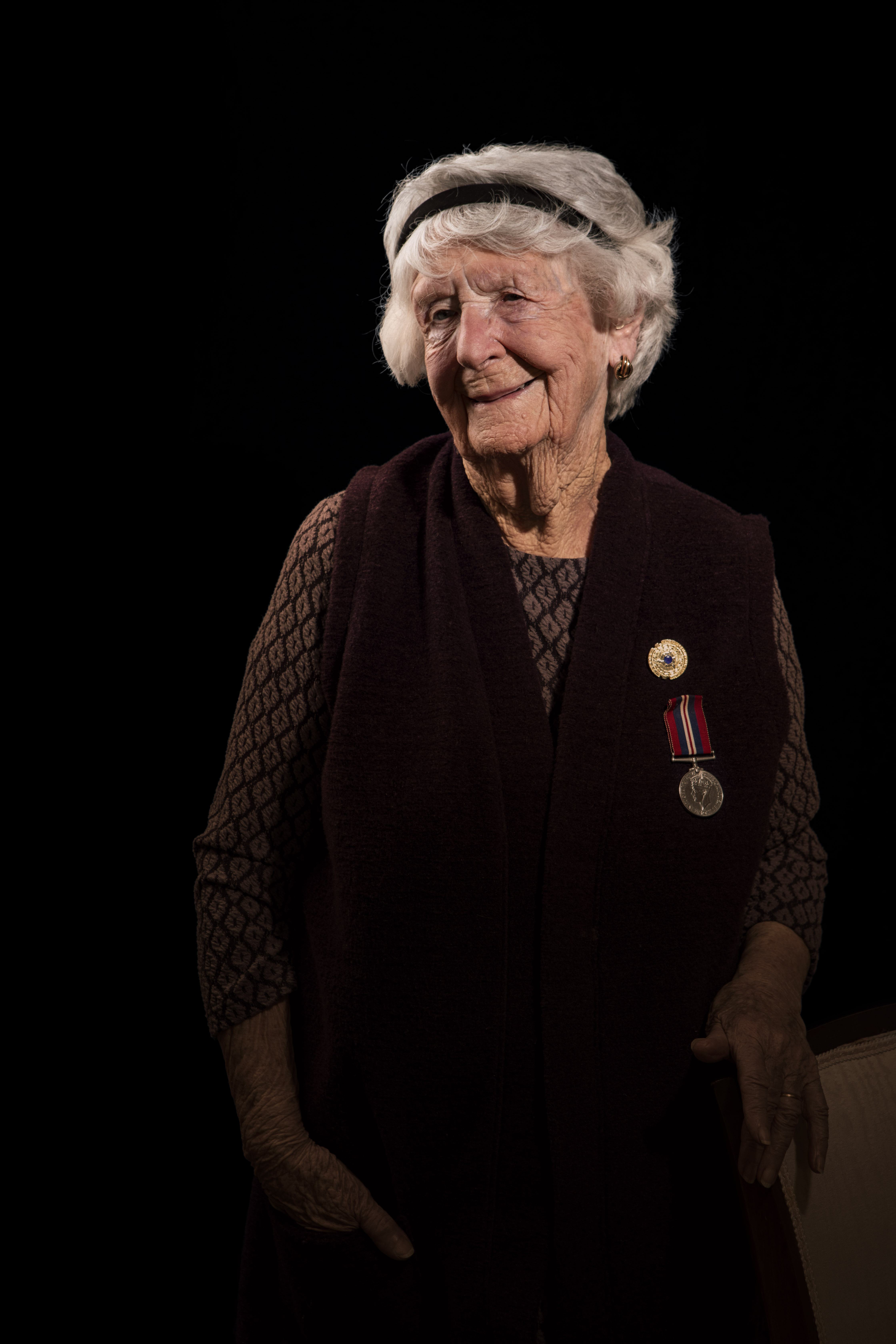 A portrait of blind veteran Alice