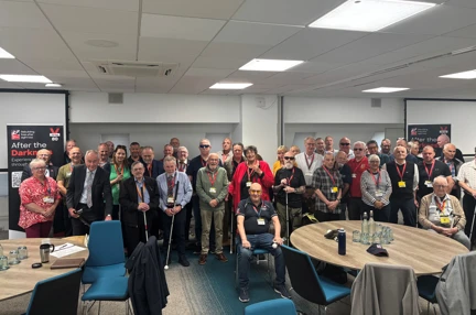 The group of 50 blind veterans who attended the conference pictured together