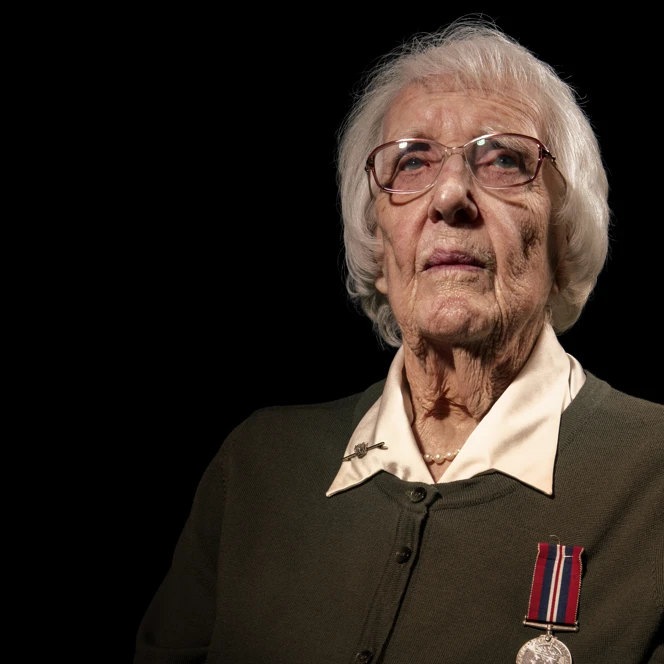 A portrait of Ruth on a black background