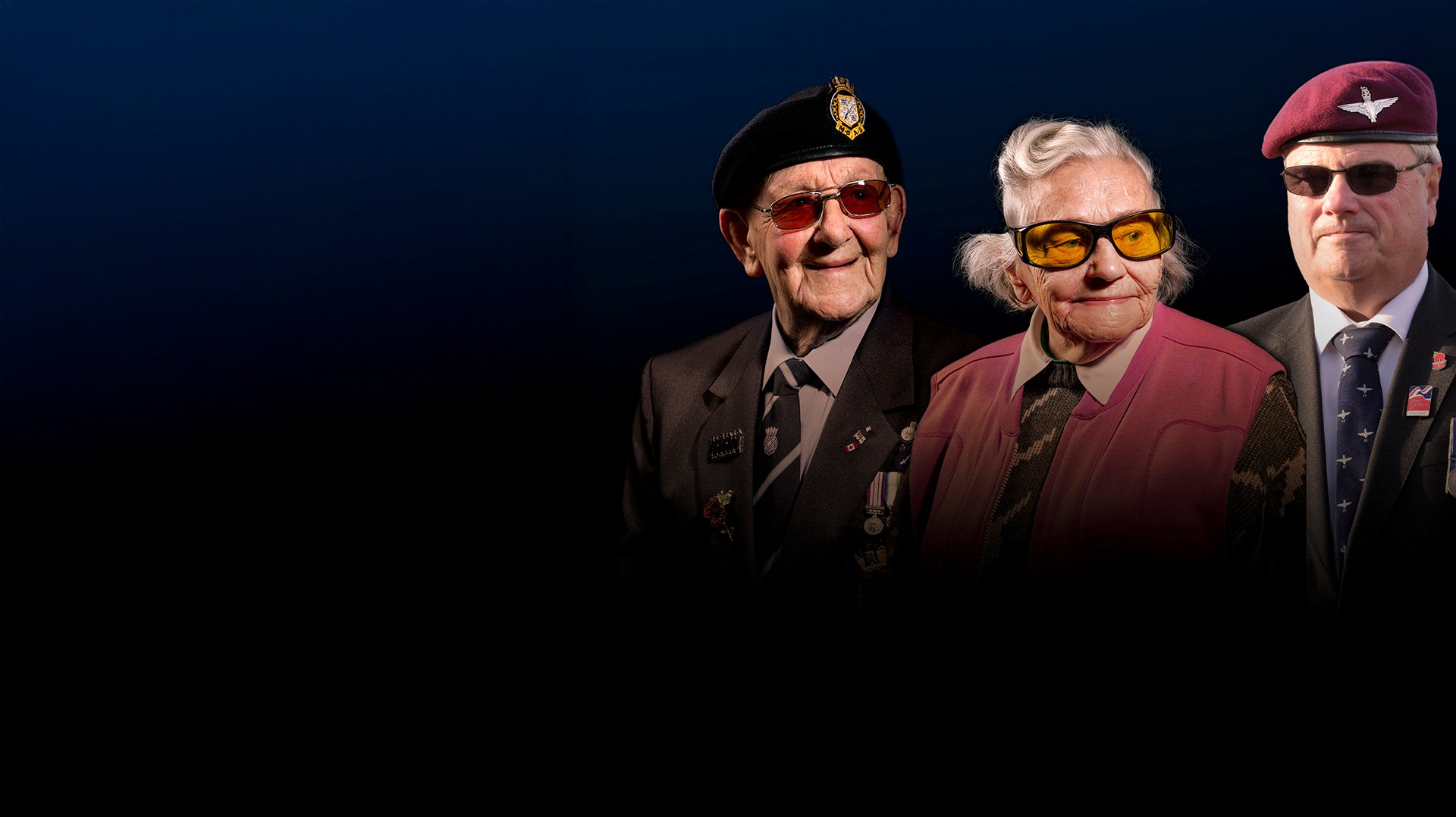 A photo of Ken, Neena and Steve edited on a black background