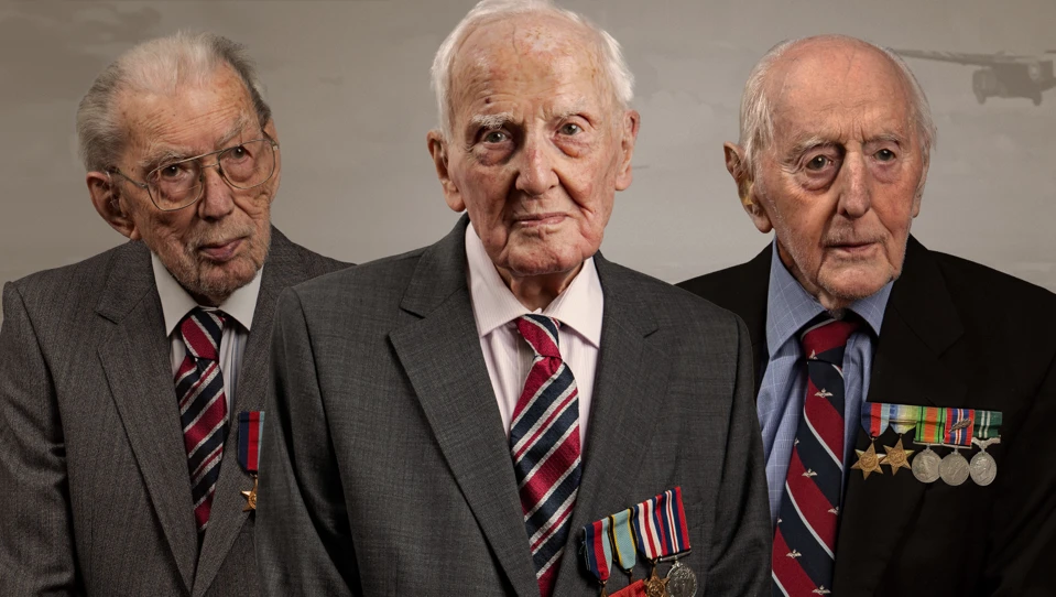 Photos of blind veterans Harry, Syd and John