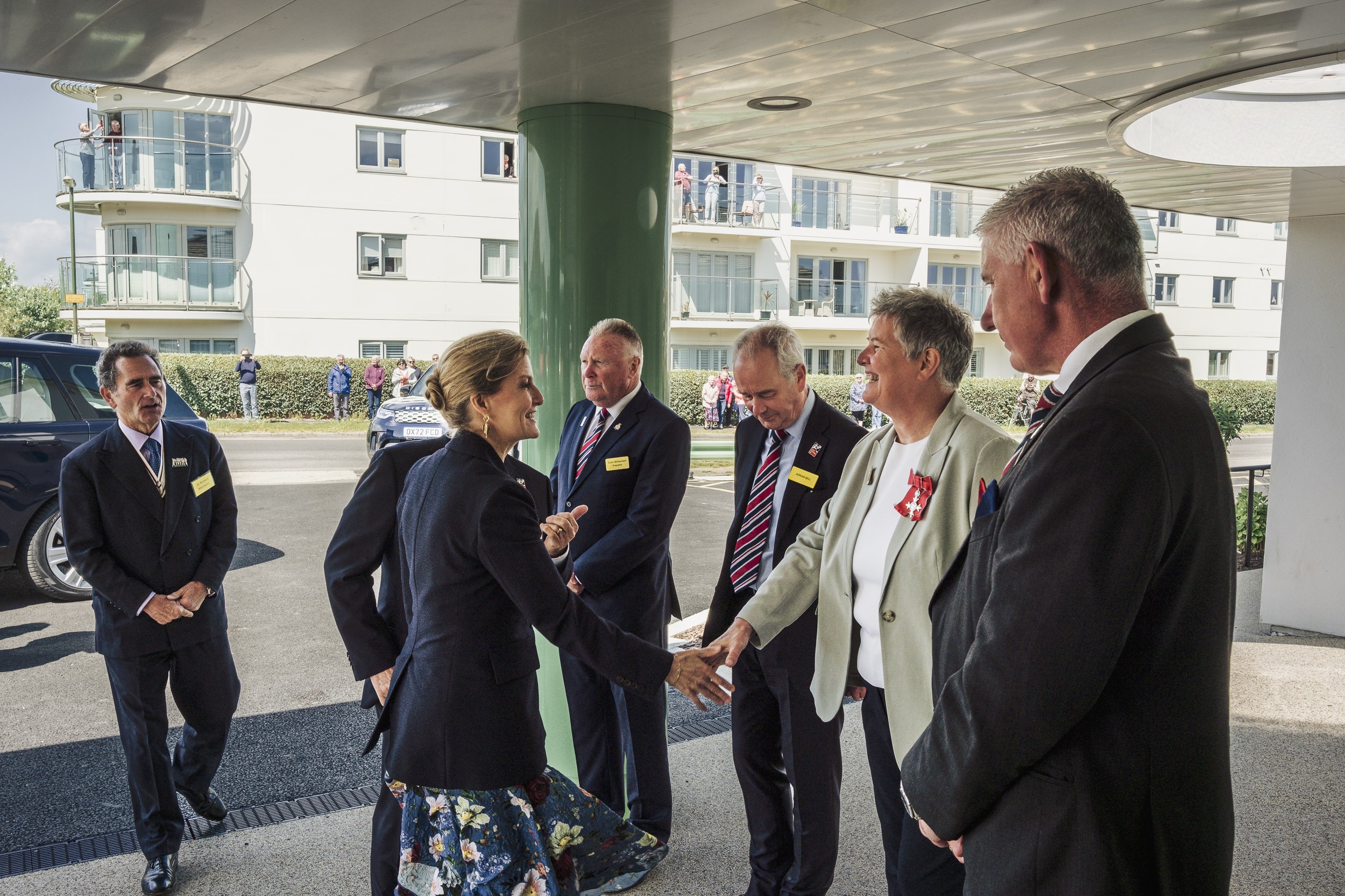 HRH The Duchess Of Edinburgh Meeting Rustington Centre Manager Lesley Garven MBE