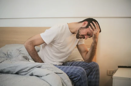 A photo of young man stressed in the morning stock photo 18 08 2022