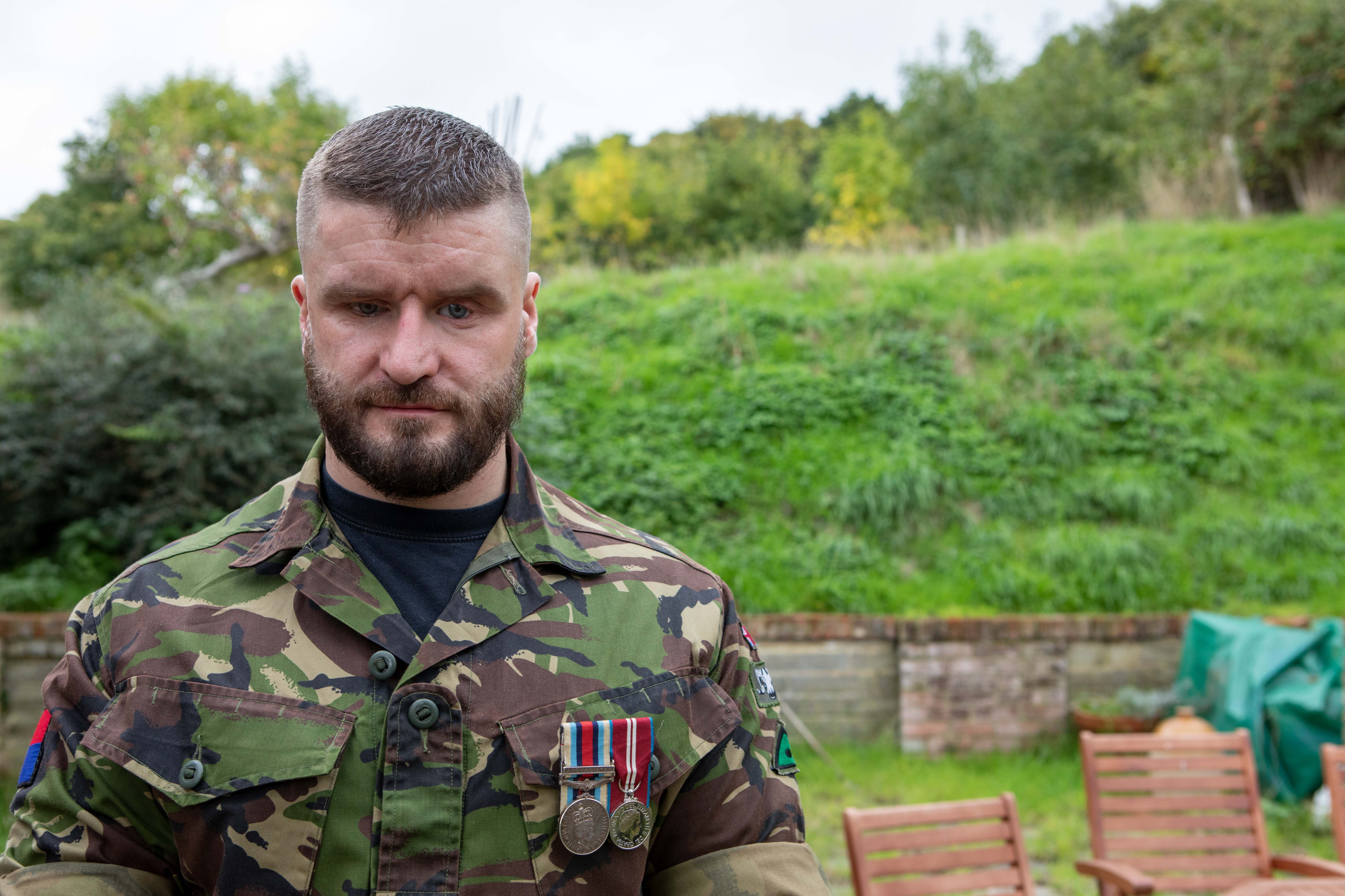 Blind veteran Rob in his garden