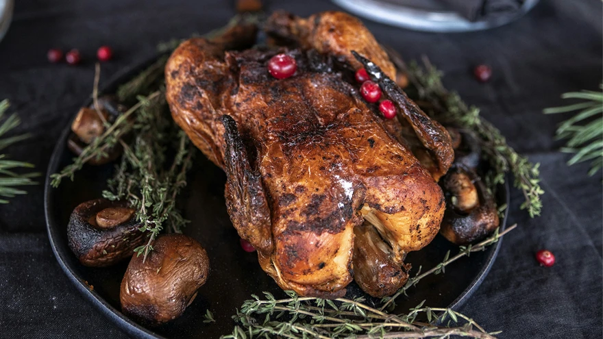 A photo of a roast turkey