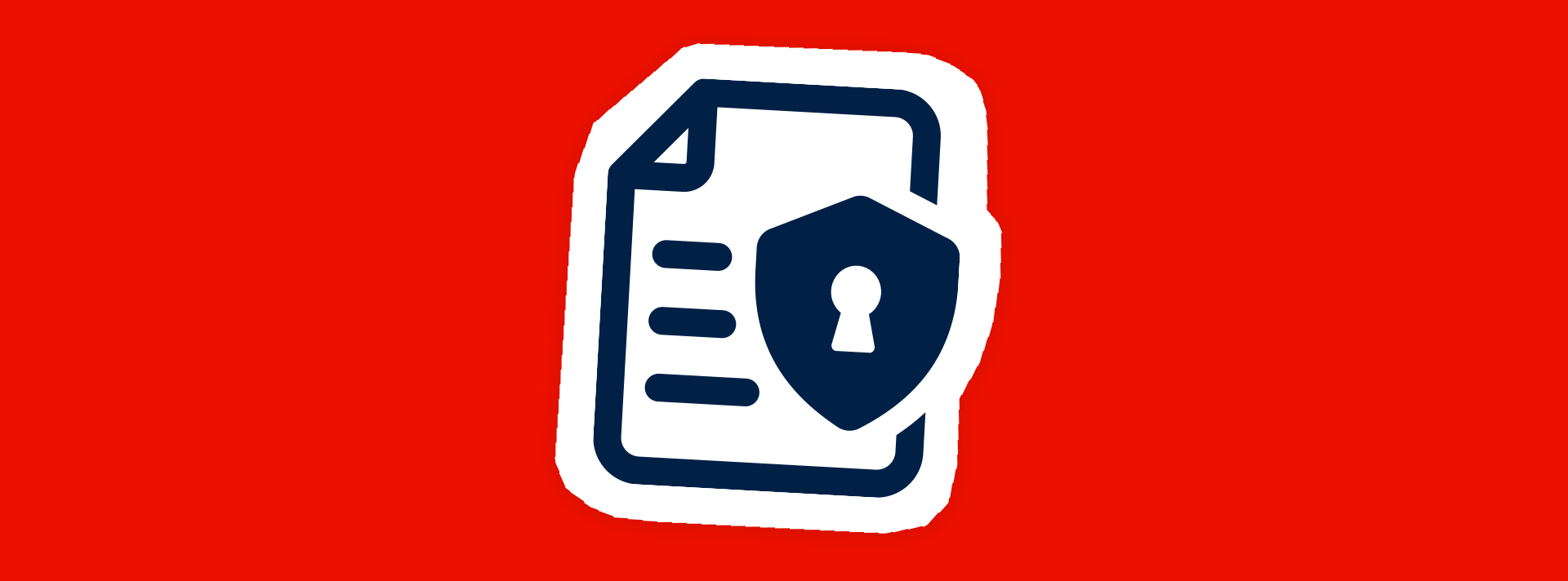 Icon of a document overlapped with a key lock