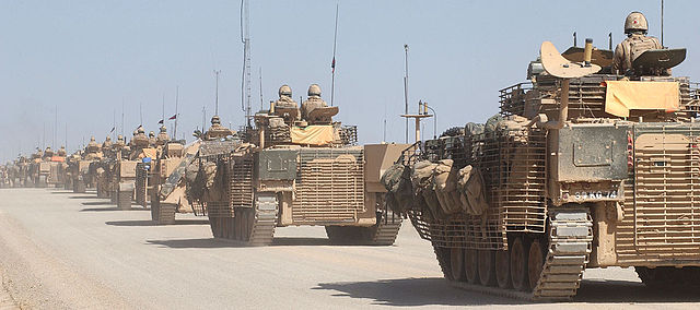 A Convoy Of Warrior Infantry Fighting Vehicles (Ifvs) Patrolling Near Musa Qala, Afghanistan 