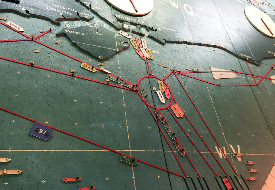 A photo of the map of D-Day at Southwick House