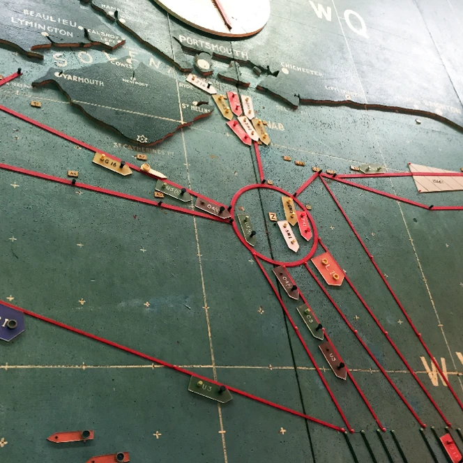 A photo of the map of D-Day at Southwick House