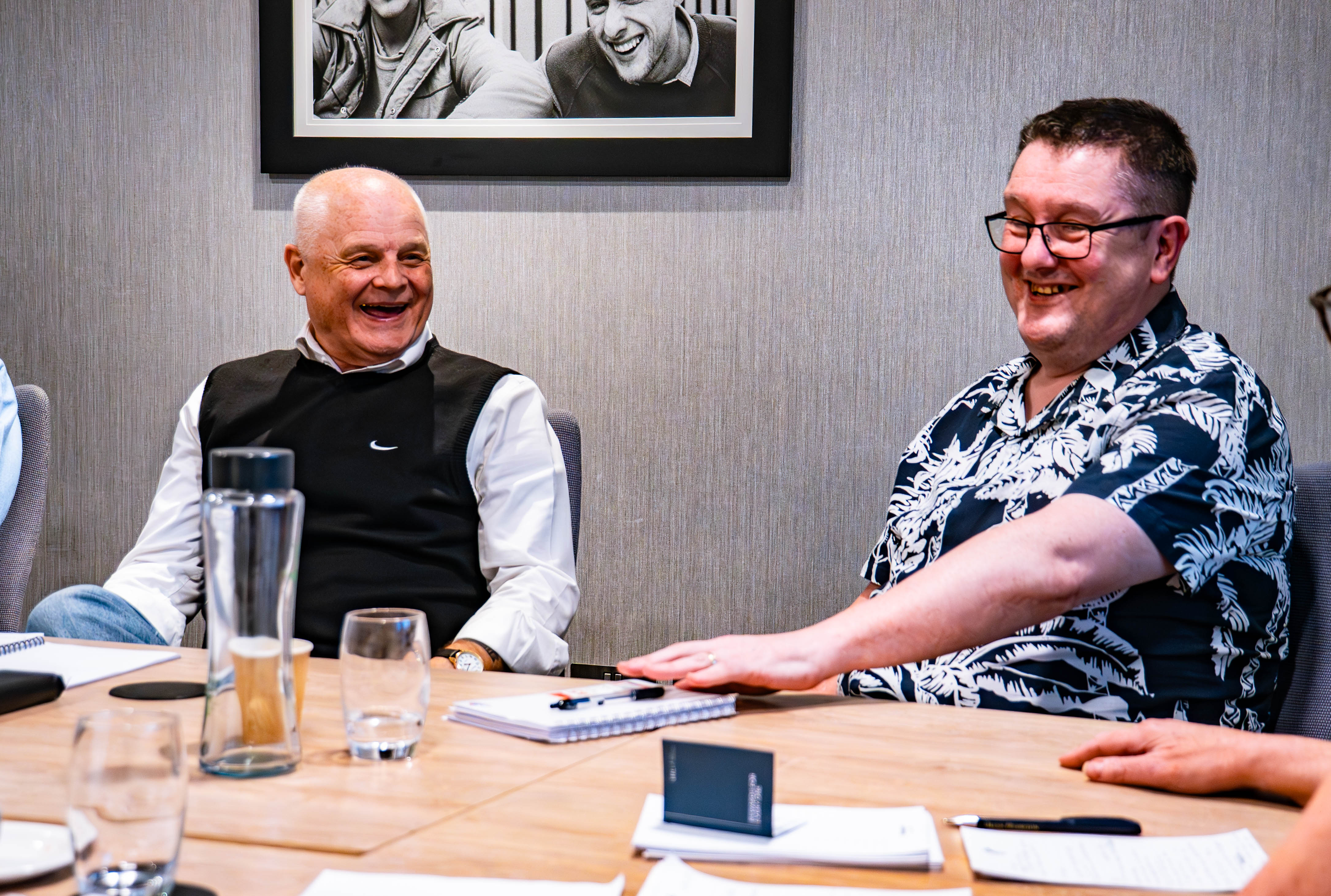 Wayne and Simon laughing together
