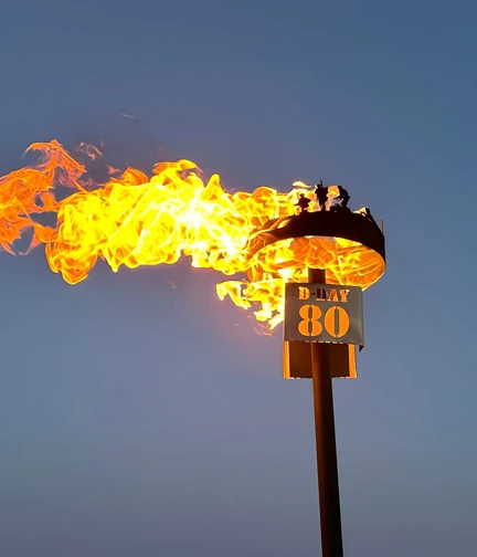 The lit D Day 80 beacon at our Rustington Centre