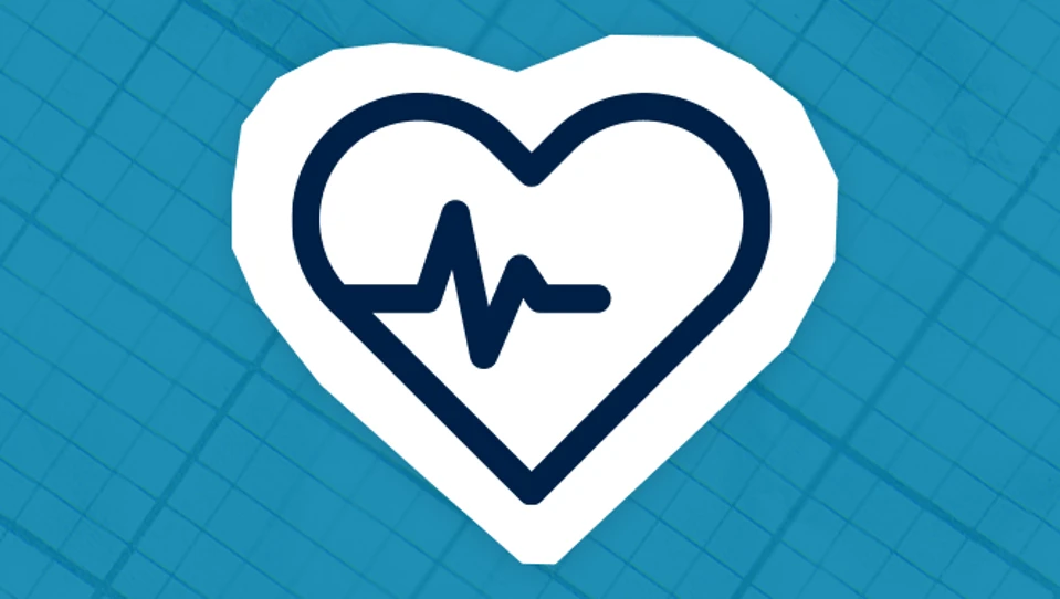 Icon of a heart with a tracing heartbeat pulse line through it