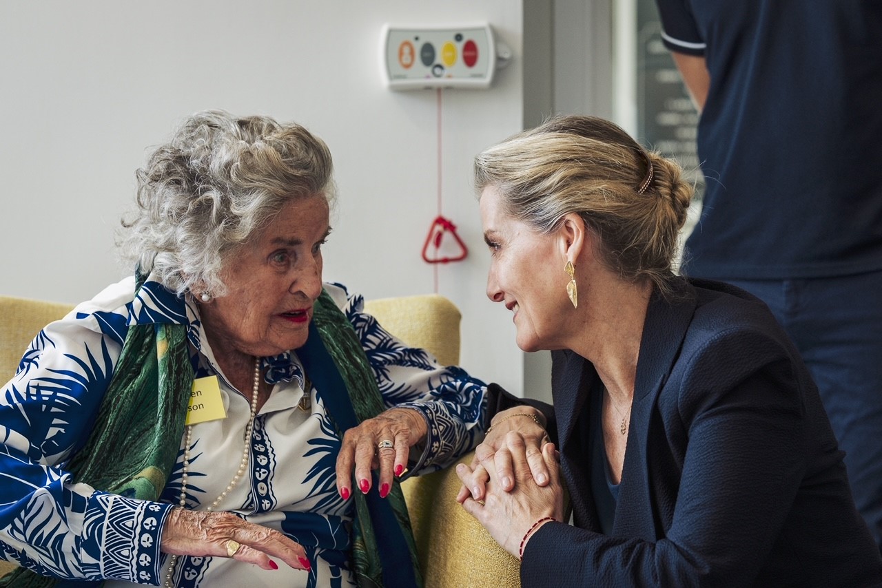 HRH The Duchess Of Edinburgh Talking To Blind WWII Veteran Maureen
