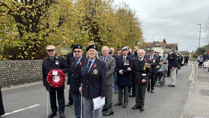 Blind Veterans UK Contingent At Rustington Village Remembrance Parade